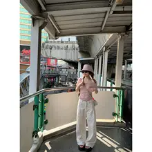 桜柄のカラー斜めショルダートップス【女性用・フィットデザイン・肩出し】