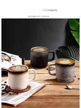 Tlife Enjoy 陶器製カフェマグカップ【シンプル・和風・レトロデザイン】