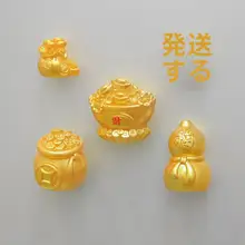 金色の元宝型冷蔵庫用マグネット【新年・吸着タイプ・家庭用インテリア】
