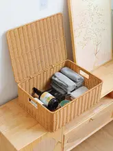 Kens 収納バスケット【ラタン風編み・リビング・衣類・おもちゃ整理用】