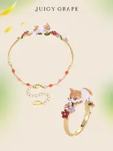 可愛い猫デザインのジュエリーアクセサリー【リング・ネックレス・ブレスレット・イヤリング・贈り物用】（セットアップ対応）