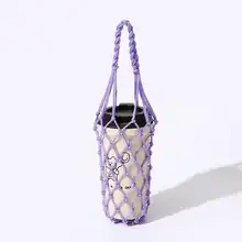 耐久性のある手編みで透かし模様のコーヒーカップ【持ち手付き・スタイリッシュ・健康志向】