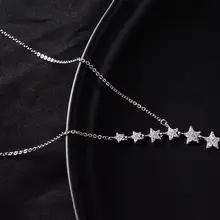 S925純銀製 星モチーフネックレス【シンプルなデザイン・流れ星風・鎖骨チェーン】