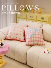 可愛いリボンデザインのクッションカバー【ピンク・リビング用・高級感】