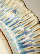 レトロな牛ステーキプレート【テーブル用・魚皿・平皿・西洋料理用・浮彫りデザイン】