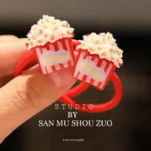 春用 子供用ポップコーンデザイン ヘアゴム【女の子用・カラフル・かわいい】（セットアップ対応）