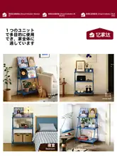 ブルーの壁掛け収納ラック【オシャレなディスプレイシェルフ・キャットフード収納用】
