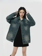 YOUZIQI デニムジャケット【レトロブルー・春秋用・ルーズフィット】