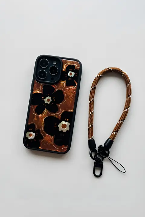 スマホケース マザーオブパール 花柄 シンプル 光沢 耐衝撃 カーキ ブラック 黒枠 iPhone 18 Pro 17 Pro Max Huawei 対応「ssself」