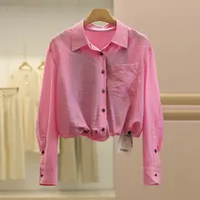 レイヤードデザインのシンプルシャツ【トレンディ・長袖・秋向け】（セットアップ対応）