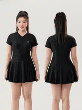 オールインワン水着 レディース 大きいサイズ ぽっちゃり 体型カバー 着痩せ 温泉 プール「Li-Ning」