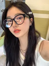 黒いハート型キャットアイメガネ【女性用・レトロデザイン・インスタ風】