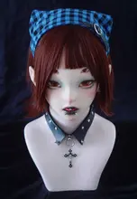 ハンドメイド三角巾ヘアバンド【黒青チェック・サブカルチャー・ユニセックス】