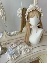 ロリータ風レース袖口【夏用・リボン付・大きなフリル・可愛いデザイン】