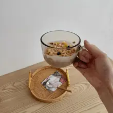楽熊 耐熱大容量カフェグラス【北欧スタイル・ブラウンガラス・朝食用】