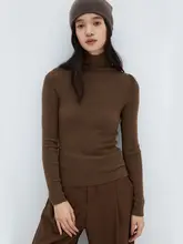 島精 無縫製品の高級ウールハイネックニットトップス【ドイツ製・厚手・女性用】