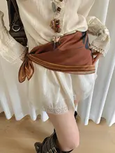 ヴィンテージ風ブラウンシルクスカーフ【パームリーフデザイン・ファッションアクセサリー・スカートやデニムに】（セットアップ対応）
