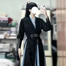 武侠風コスプレ黒色古装漢服【男用・スタイリッシュ・痩せ見え効果・カップル向け】（セットアップ対応）