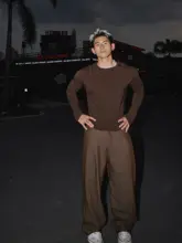 オシャレな重ね着に最適！カジュアル長袖Tシャツ【男性用・二重デザイン・フィット】（セットアップ対応）