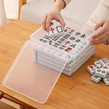 麻将収納ボックス【透明・フリップカバー・おもちゃ整理用】