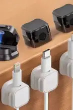 デスク用 磁石付きケーブルホルダー【スマホ充電ケーブル整理・車載対応】