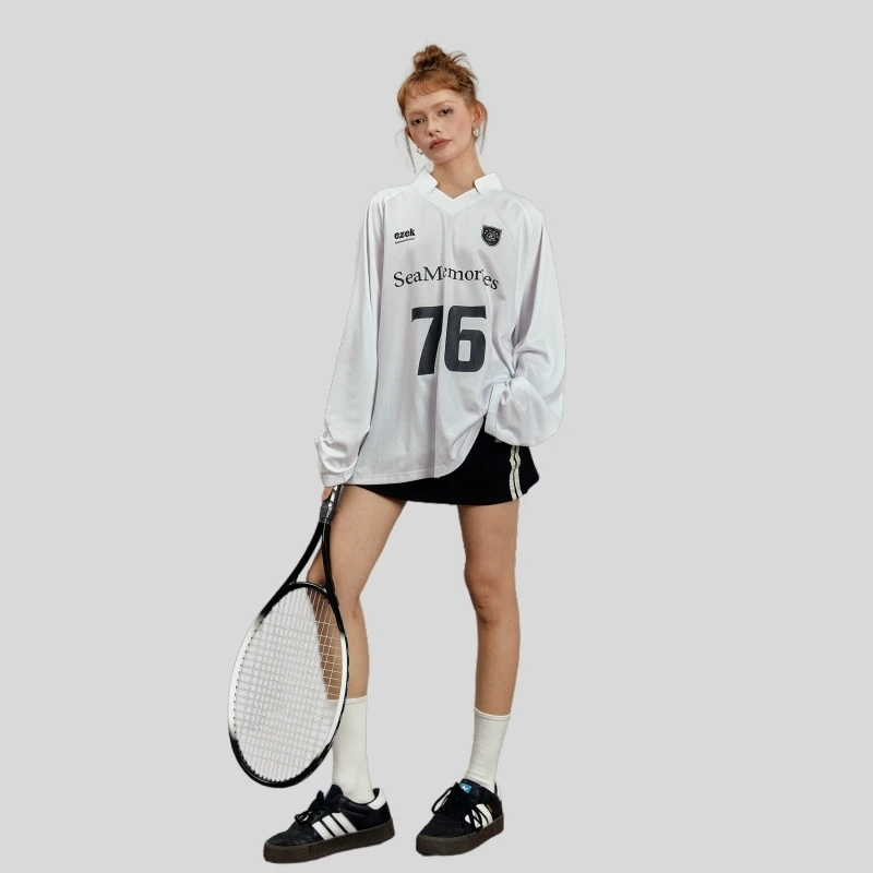 アメリカンレトロデザインのスポーツ長袖Tシャツ【春夏用・フィット・カジュアルタイプ】
