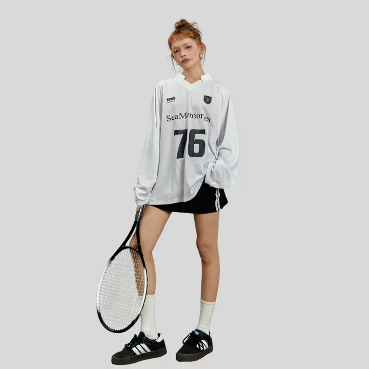 アメリカンレトロデザインのスポーツ長袖Tシャツ【春夏用・フィット・カジュアルタイプ】