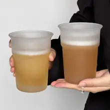 個性的なデザイン！マット仕上げガラス製カフェカップ【高級感ある飲料用・オフィスにも最適】