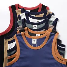 ヴィンテージ風ウォッシュコットン無地ノースリーブTシャツ【男性用・スポーツ・カジュアル】