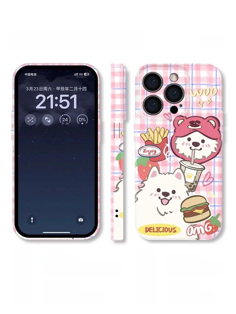 スマホカバー チェキ：サモエド柄のフィルムケースが提供する個性と保護力