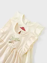 可愛いデザインの女の子用夏用ワンピース【フリル袖・背中開き・キッズ】