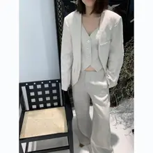 フィット リネンワイドレッグパンツ【ストレートデザイン・カジュアル用】