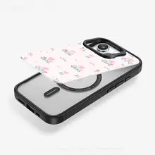 CASEBANG×Krystal コラボ 春の花柄 マグネット背面ケース【iPhone 16/15/14/13/Plus/Pro/ProMax/16e対応】