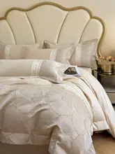 高級感漂う浮彫デザインの長毛綿100%四枚組寝具セット【刺繍入り・全棉・裸睡対応・ベッドシーツ付き】（セットアップ対応）