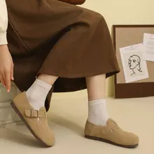 デザイン性抜群の真皮ボリュームシューズ【女性用・軽量・オールマイティ・フラット】（セットアップ対応）