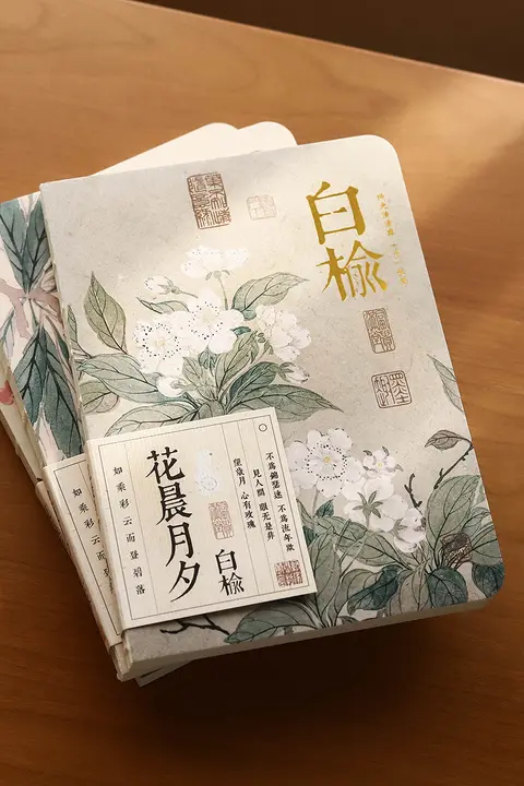 花晨月夕 ノート【中国風・無地・旅行用・おしゃれな小物】