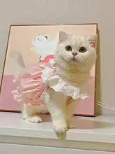 夏用 猫用可愛いワンピース【子猫用・ペット用・薄手・マカロンカラー】