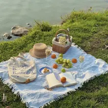 ピクニックマット アウトドアマット 厚手 防水 無地 ホワイト キャンプ ピクニック ビーチ レジャー インスタ映え ブランケット