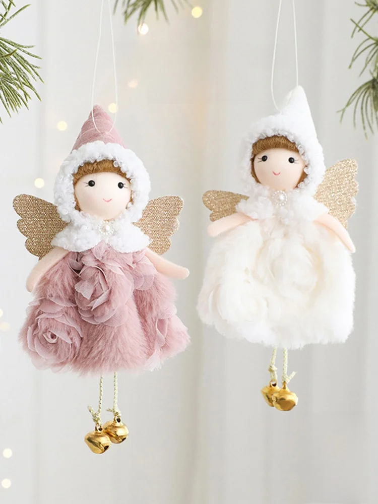 ジョジョズ L. PD. アンティーク風刺繍ドレスの小さな女の子天使オーナメント：簡単手作りでクリスマスツリーに最適なアイテム