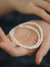 天然淡水真珠ネックレス【異形ケシパール・シンプルで高級感のあるデザイン・鎖骨チェーン】