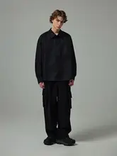 TIKIMOMOKA 大きなポケット付き カジュアルパンツ【春秋用・純綿・ストレートシルエット・ワークスタイル】