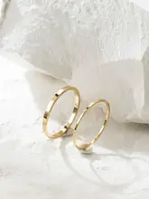 指輪 レディース 14Kゴールドプレート シンプルリング 光沢 上品 重ね付け ピンキーリング ジョイントリング 通勤 オフィスカジュアル ミニマル