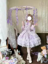 ロリータスタイルのストラップドレス【中華風・フラワープリント・デザインドレス】