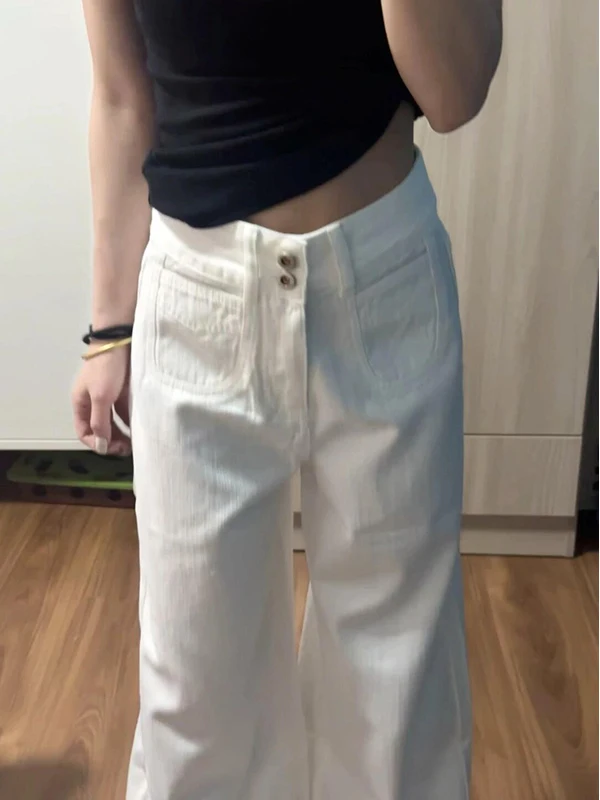 ハイウエストストレートジーンズ gu：高身長向け女性向けのゆったりカジュアルパンツ