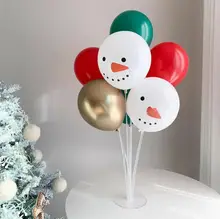 バルーン ラテックス テーブルスタンド 雪だるま クリスマス お正月 迎春 パーティー ウィンドウディスプレイ 店舗 飾り付け インスタ映え