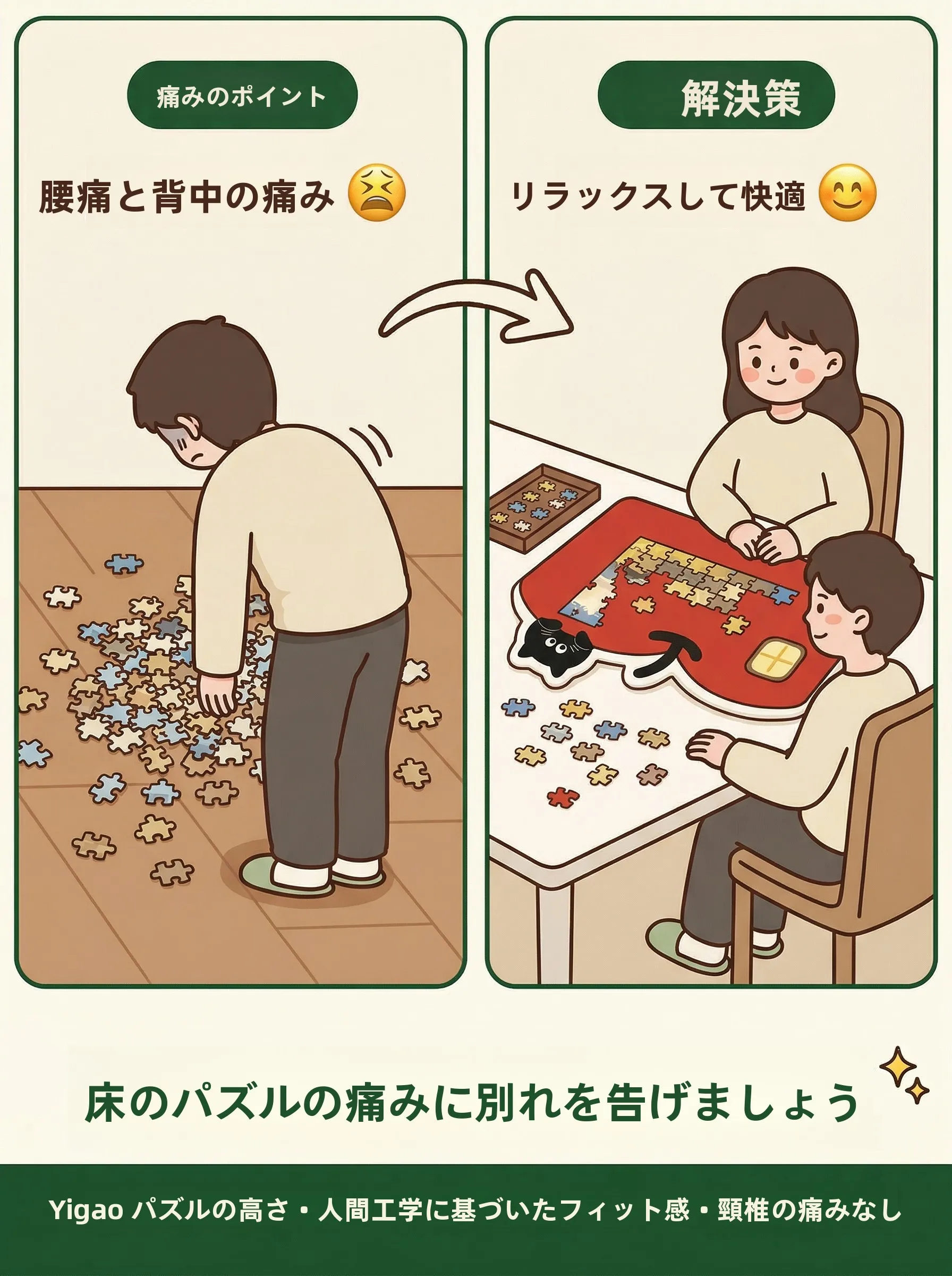 折りたたみ式 パズルマットの実用性：防滑・収納可能で家庭DIY背景に最適な選択