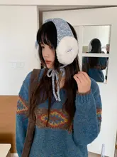 デザインニットファーイヤーマフ【冬用・アウトドア・保温・防風・耳を包む】