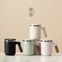 瓷邻 316ステンレス製 ティーカップ【蓋付き・茶水分離・保温・オフィス用・家庭用】
