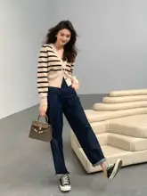 高腰ストレートジーンズ【春向け・女神スタイル・デニム】