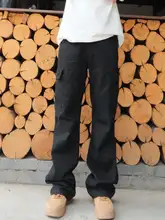 春季アメリカンカジュアルスタイルのワークパンツ【ストレート・ゆったり・ウォッシュ加工】